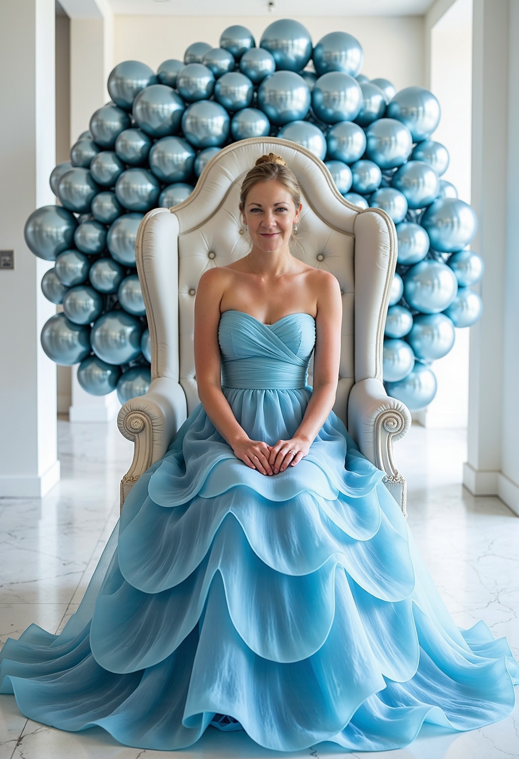 amy773 blue eyed woman seated on a marbl-FLUX TRAI